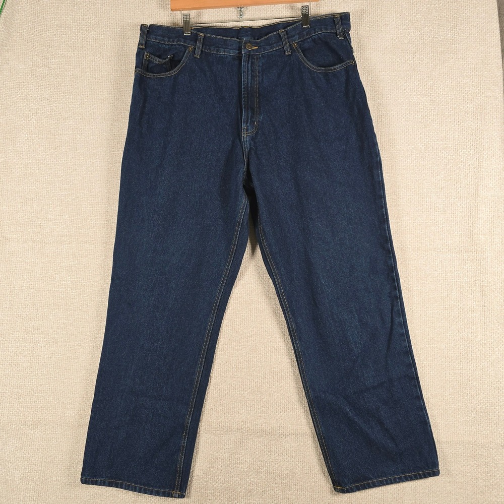 Full Blue Mens Straight Leg Denim Jeans Dark Wash 40x30 100%‎ Cotton